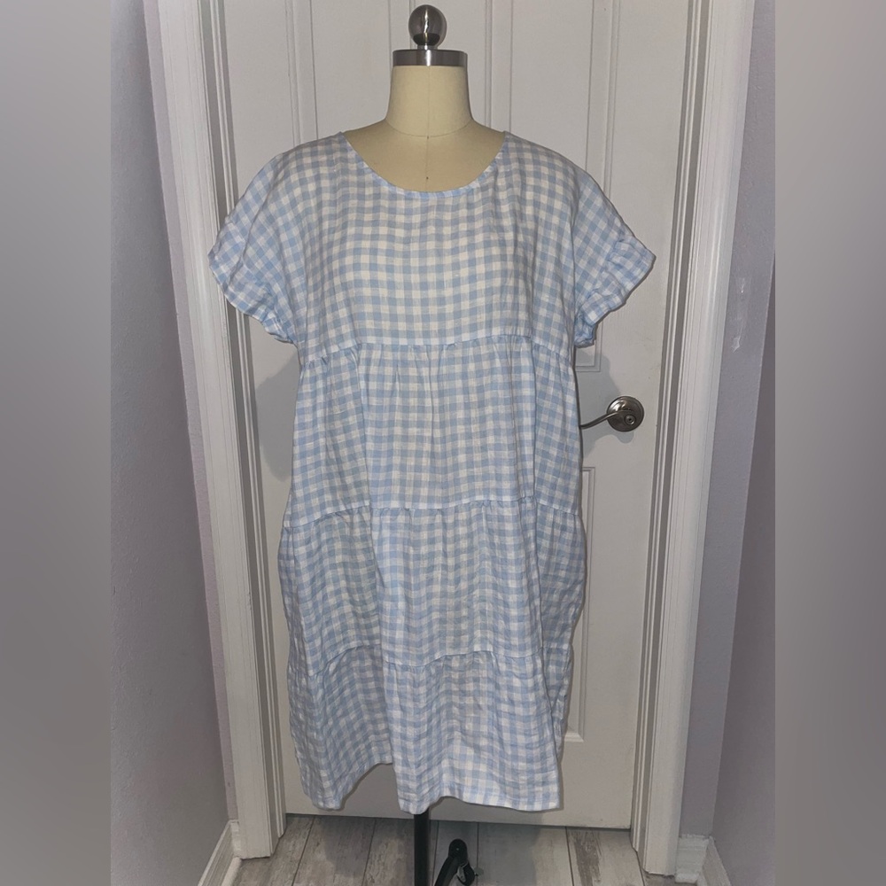Beaumont Blue and White Gingham Dress
